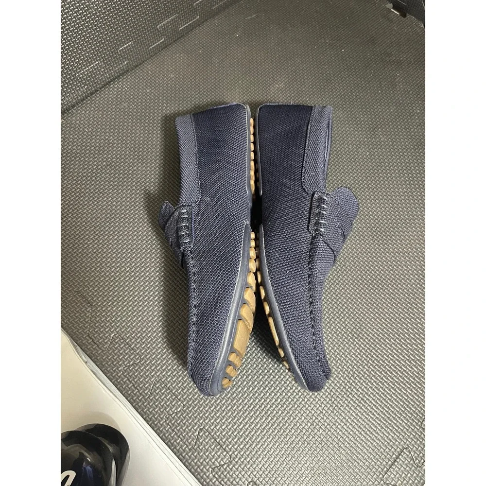 Peter Millar Penny Driving Loafers Mens 10 Navy Blue Knit MA23F49 Slip On Shoes